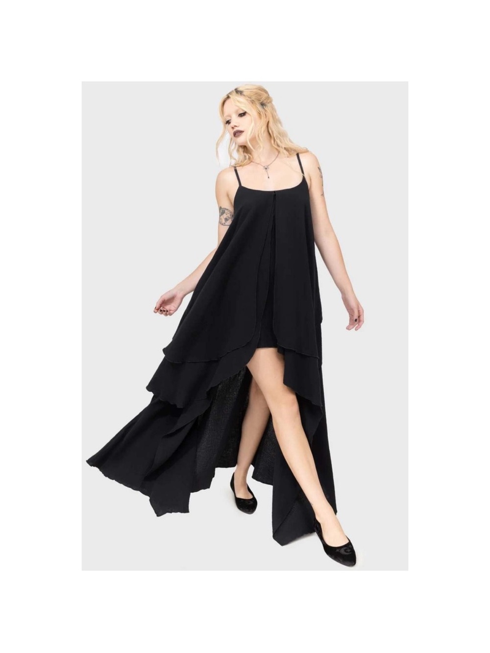 Killstar Black Layered High-Low Dress